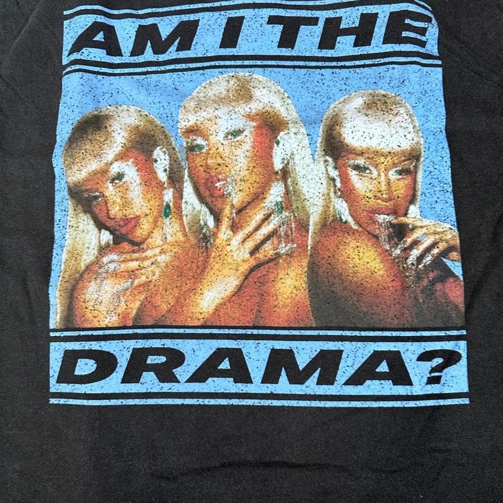 Cardi B Am I The Drama Graphic T-Shirt Faded Black Mineral Wash Small
